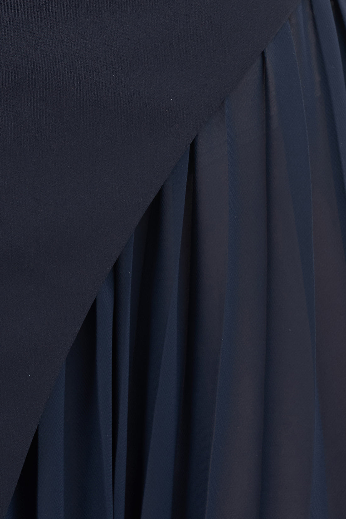 Kay Unger Illusion Jewel Neck Sleeveless Zipper Closure Asymmetrical Skirt Pleated Stretch Crepe Gown with Chiffon Underlay-4