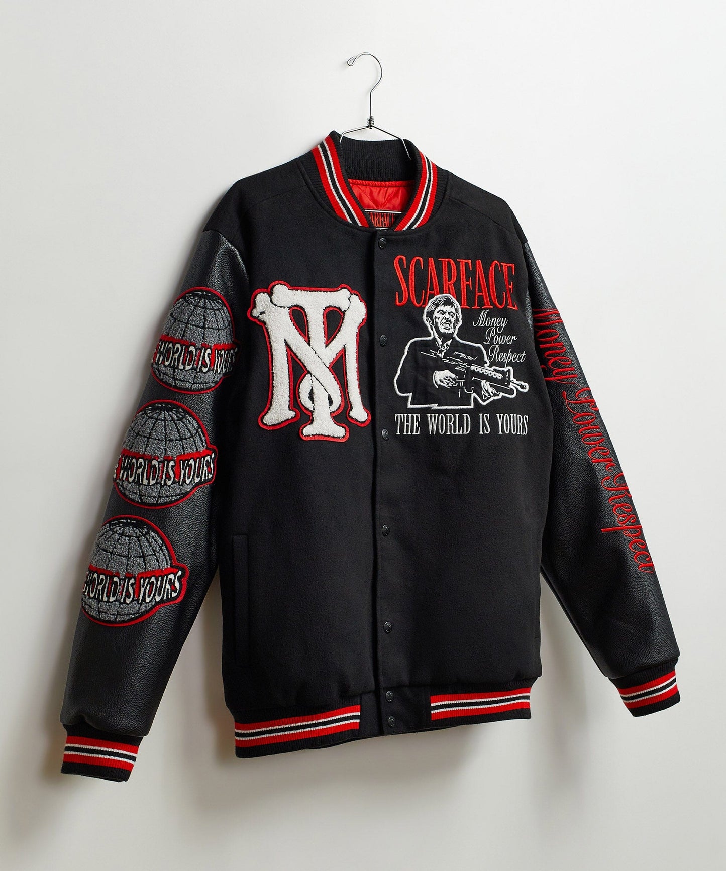 Scarface The World Varsity Jacket PU - Black