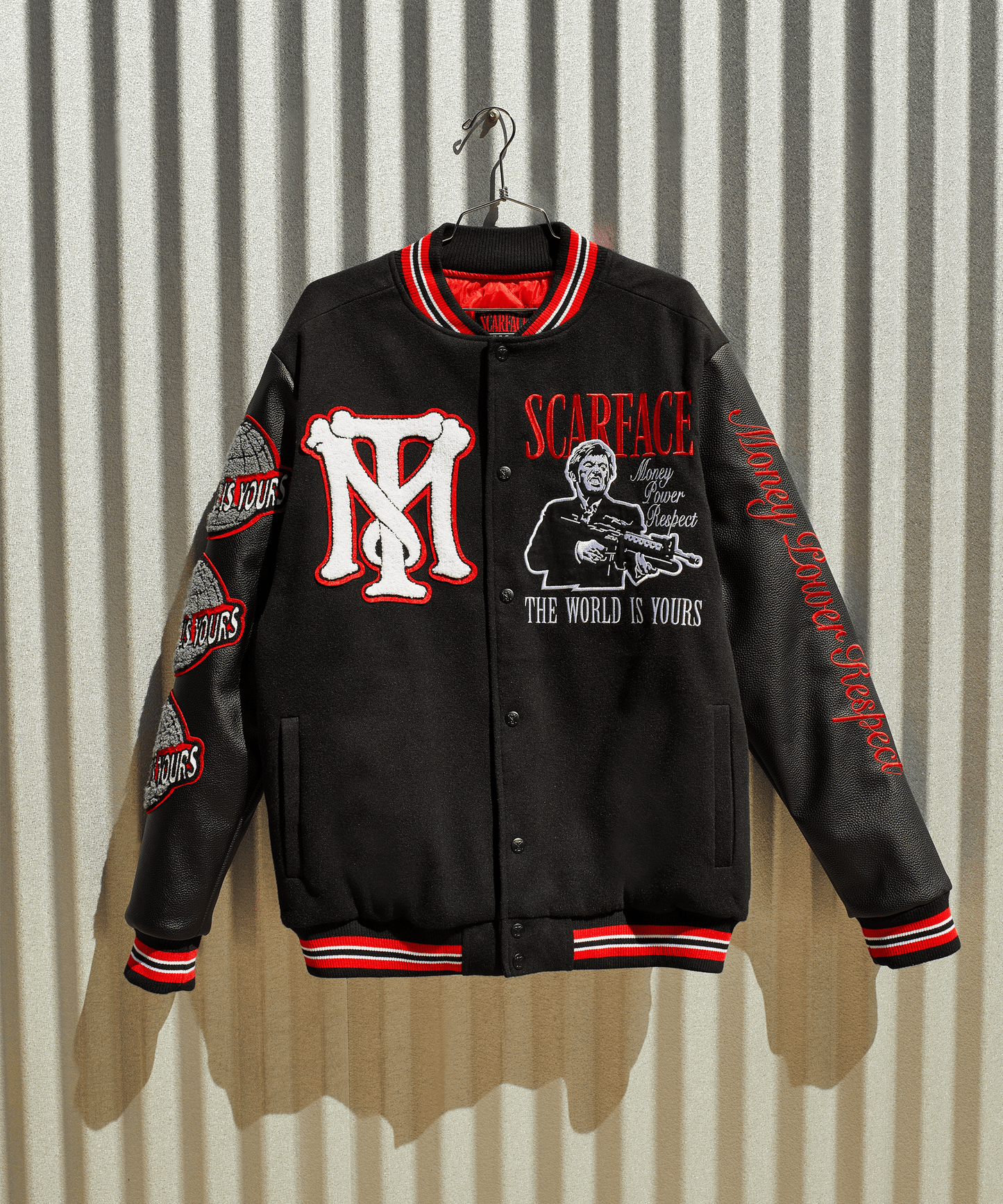 Scarface The World Varsity Jacket PU - Black