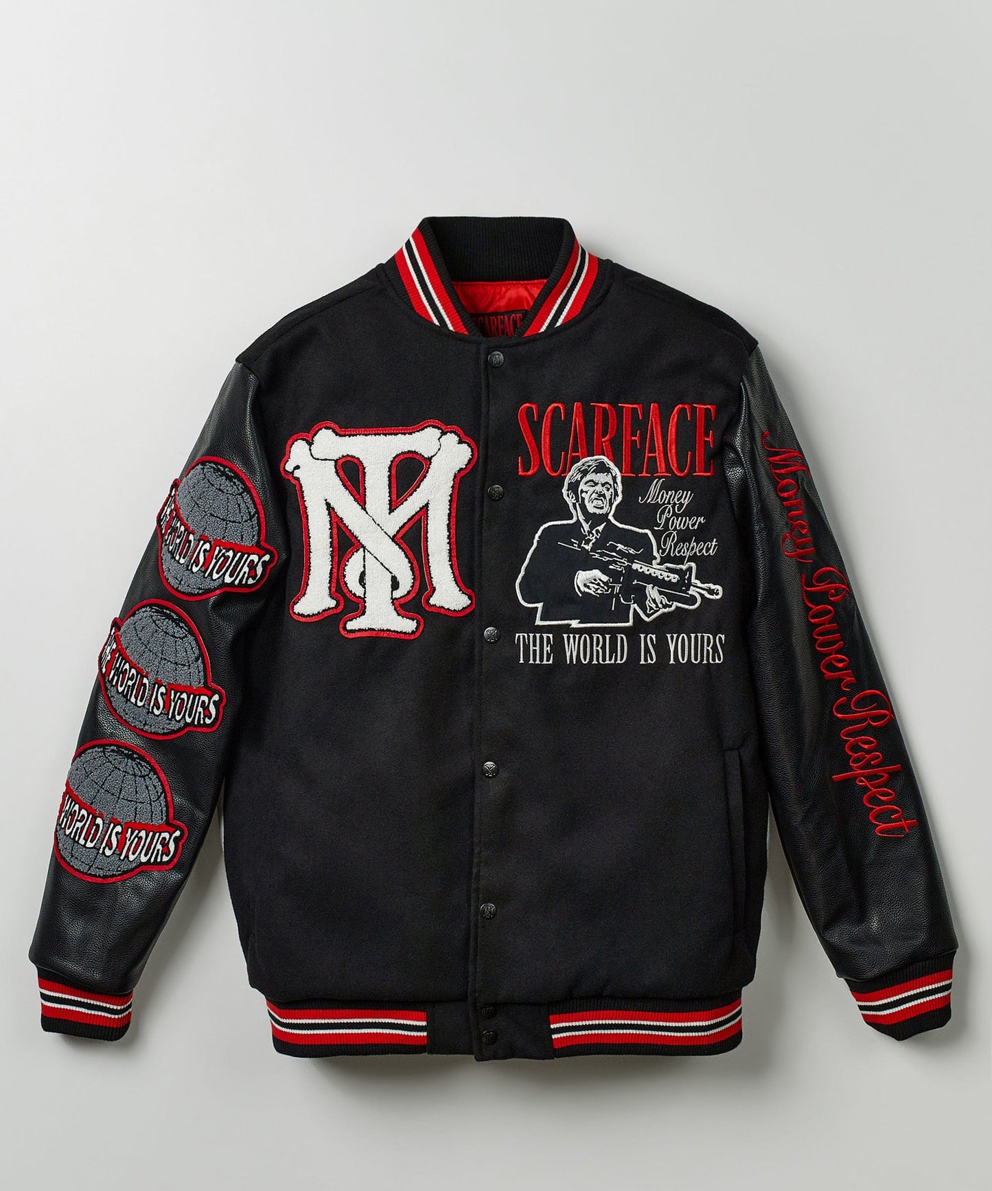 Scarface The World Varsity Jacket PU - Black